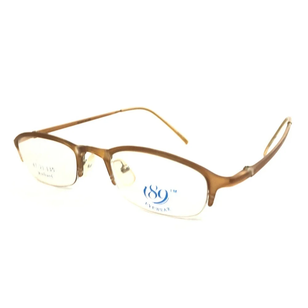 89 Eyewear Eyeglasses Frames Richard Ab1059 Y23 Matte Brown Half Rim 47-21-135